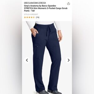 Women’s Grey’s Anatomy Spandex Stretch KIM 3 pocket Navy Scrub pants